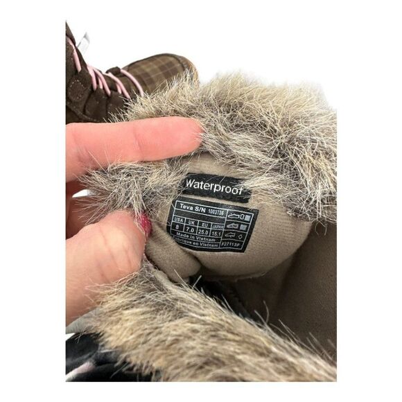 Teva Waterproof Lenawee Kid's Snow Boots Brown size 8 - Picture 7 of 8